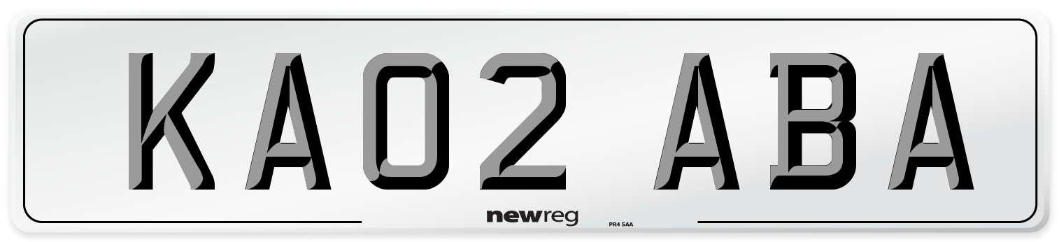 KA02 ABA Number Plate from New Reg